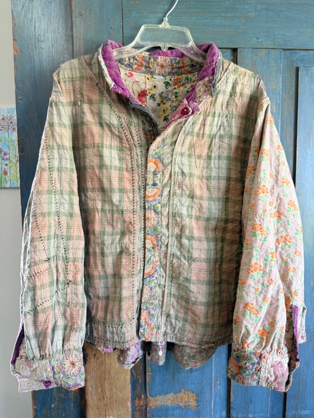 Magnolia Pearl Rare Reversible Patchwork
Baishan Overshirt Jacket Violet Gueliz - Picture 10 of 14